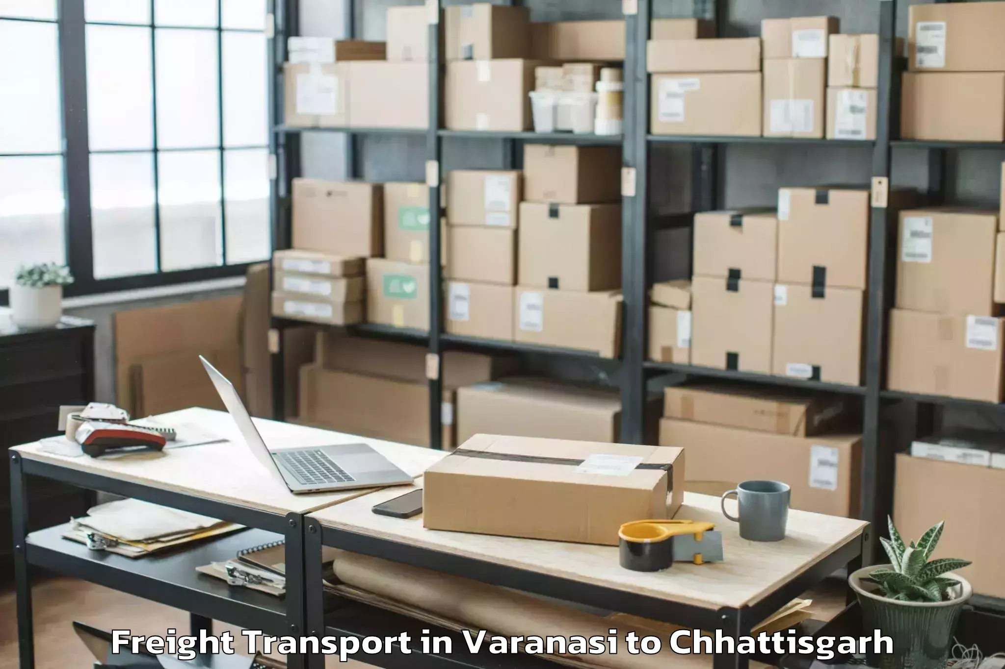 Book Varanasi to Indira Kala Sangeet Vishwavidy Freight Transport